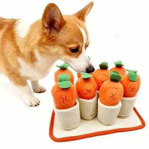 Interactive Carrot Sniffing Toy for Dogs, Pull-And-Tug Game, Intelligence Training Plush Toy, Interactive Chew, Suitable for Small Dogs and Pets, Interactive Play, Squeaky Fun