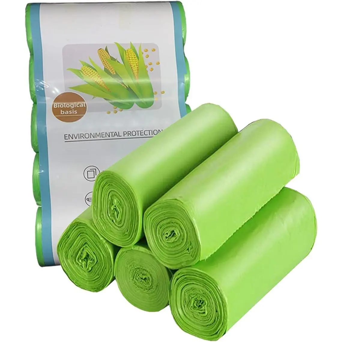 Compostable Trash Bags, 1.2 Gallon Small Disposable Compost Bags 150 Count Garbage Bags Made from PSM Starch-Based for Kitchen Bathroom Bedroom Office Trash Can (1.2 Gallon, 150)