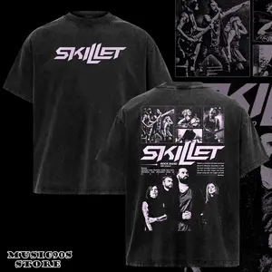 Retro Skillet Rock Band T-Shirt , Skillet Band T-Shirt , Music Graphic Tee, Rock Band Shirt, Retro Music Tee, Rock Music Lover Shirt, Vintage Band Shirts Casual Comfort Cotton Fabric Fit Top, Top Men's and Women's Clothing 6