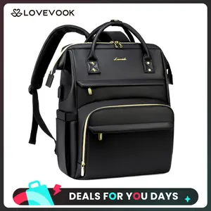 LOVEVOOK Vegan Leather Laptop Backpack with USB Port for Women -Spring Glow Up College, Business, Work, Teacher, Travel, School Backpack,DealsForYouDays