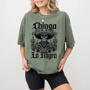 ChicCotton Vintage Chinga La Migra Comfort Colors Shirt, No Human Is Illegal T-shirt, Sarcastic Latino No Human Is Illegal Graphic Tee