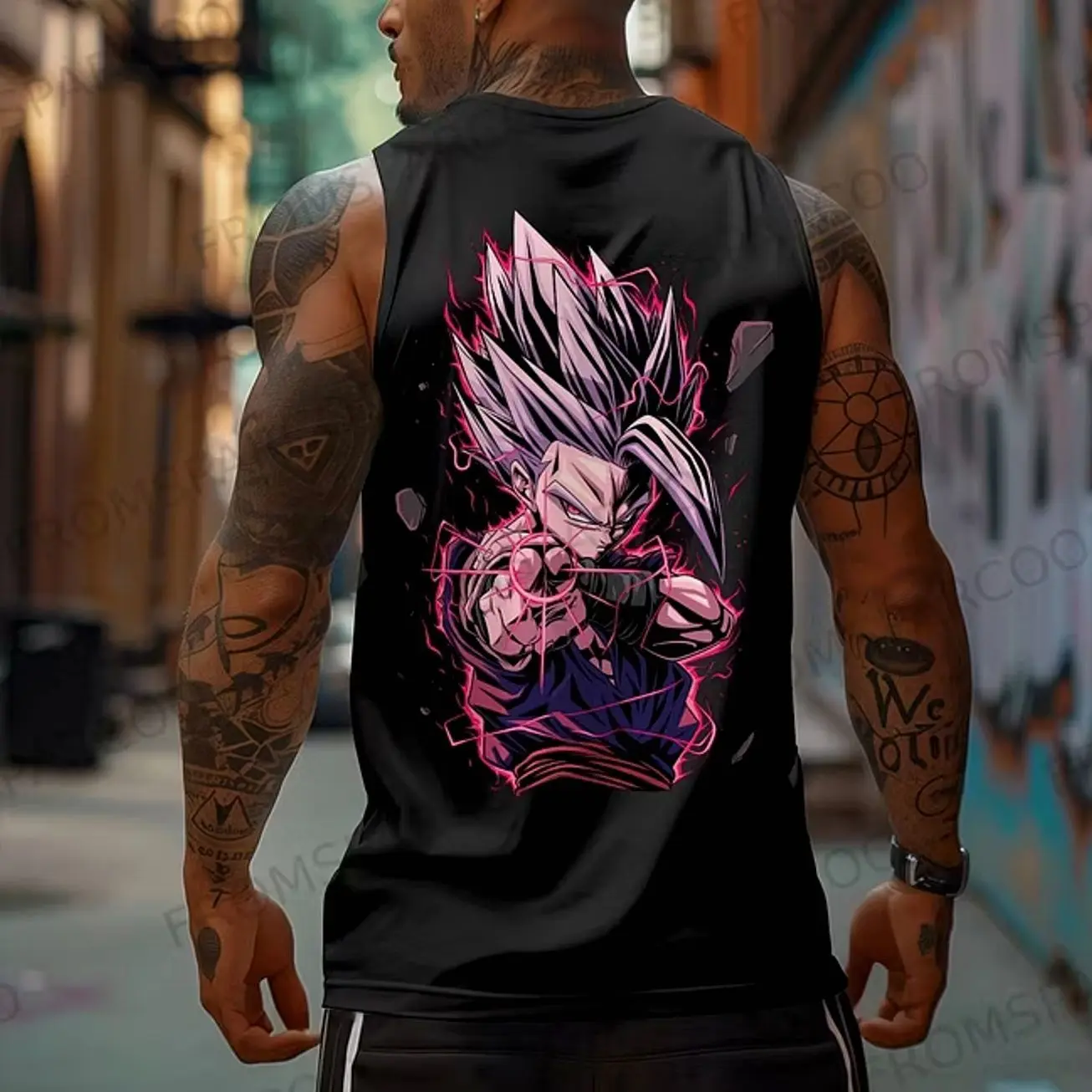 gohan Anime Graphic Design Printed Tank Top