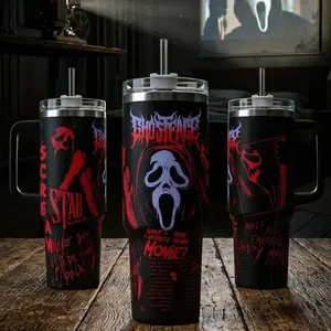 Scream 7 Ghostface Tumbler 40oz 20oz Movie Custom Cup 40 oz Tumbler With Handle, Tumbler 20oz No Handle, Gifts For Fans