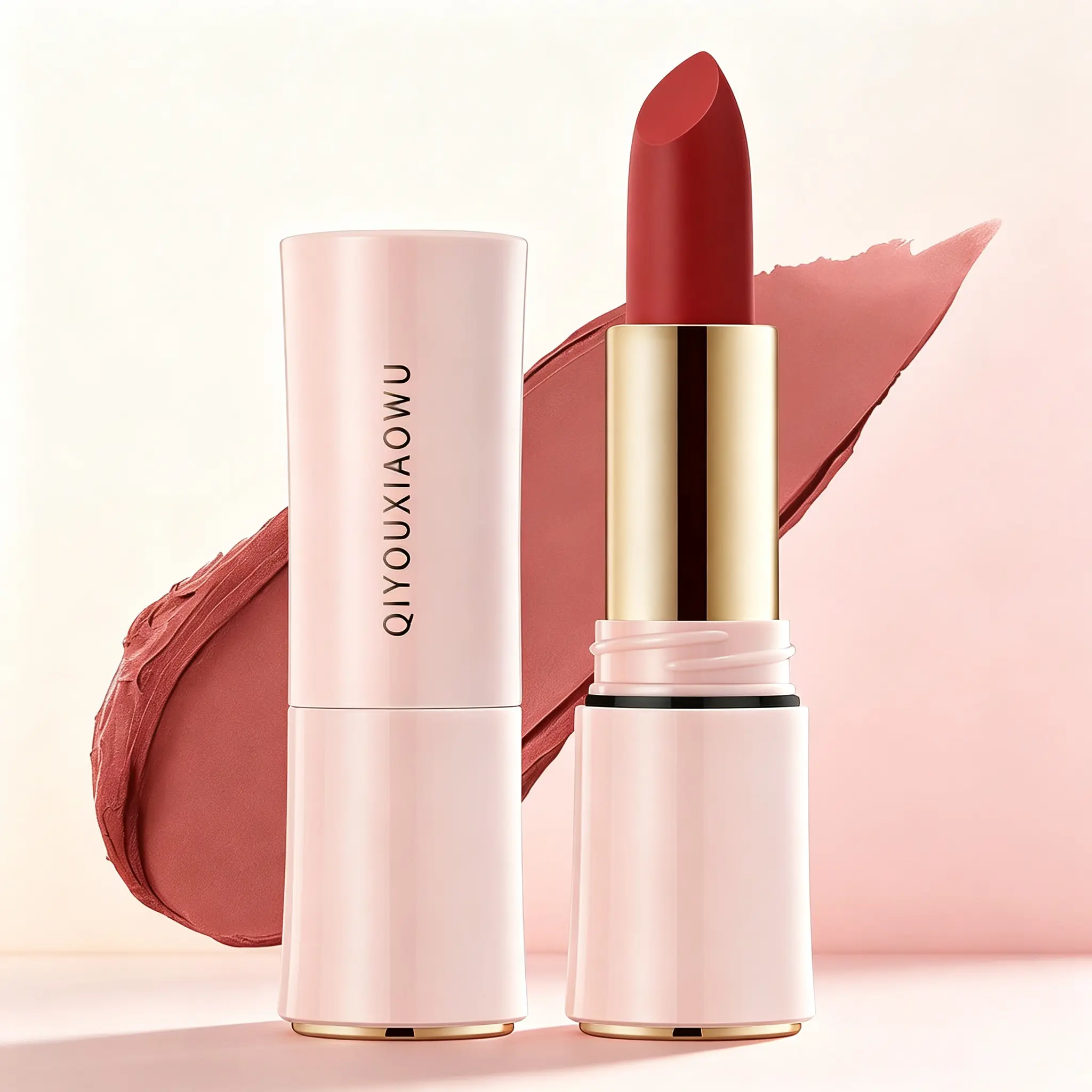 Satin Matte Lipstick - Waterproof, Non-Fading, Non-Stick Cup, Hydrating, Smooth Lip Mud Serum with Silicone Base, Glossy Colorful Lipstick & Lip Gloss, All Skins Safe, Contains Neither Harmful Additives, Includes Cosmetic Classic Red & Makeup Mirror