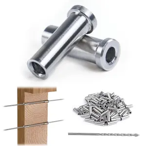 Stainless Steel T316 Protective Sleeves Cable Railing Kit Hardware Cable Railing Protector Sleeve for 1/8" Wire Rope Wood Posts CR13
