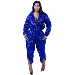 2PC. Sequin Long Sleeve Tracksuit