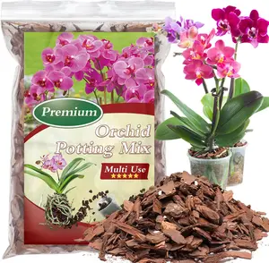 Orchid Bark Potting Mix,Premium Orchid Potting Mixture of Pine Bark and Perlite,Good Ventilation and Water Retention for Repotting Orchids and Growing Indoor Plants,1QT