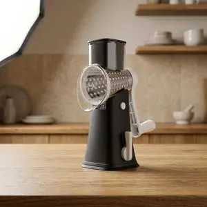 Rotary Cheese Grater, 5 Interchangeable Blades, Kitchen Utensils Vegetable Cheese Shredder -Slicer for Kitchen, Cheese, Potato, Zucchini, Nuts