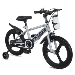 FKZNPJ Kids Bike 16 Inch – High Carbon Steel Frame, Magnesium Alloy Wheels, Training Wheels with Night Glow, Adjustable Seat, Water Bottle – Girls & Boys Bicycle Ages 3-9, Toddler Bike