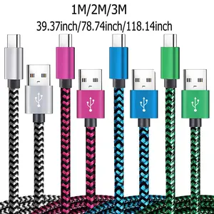 60W USB-A to USB-C Fast Charger Cable, 1pc Type-C Nylon Braided Data Cable, Fast Charging Cable for Mobile Phones