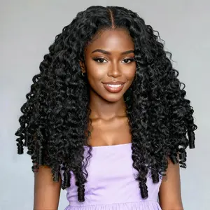 OQ HAIR 220% Density Burmese Curly M Cap 9x6 Glueless Wig Bleached Tiny Knots Pre-cut HD Lace Wear Go Wigs