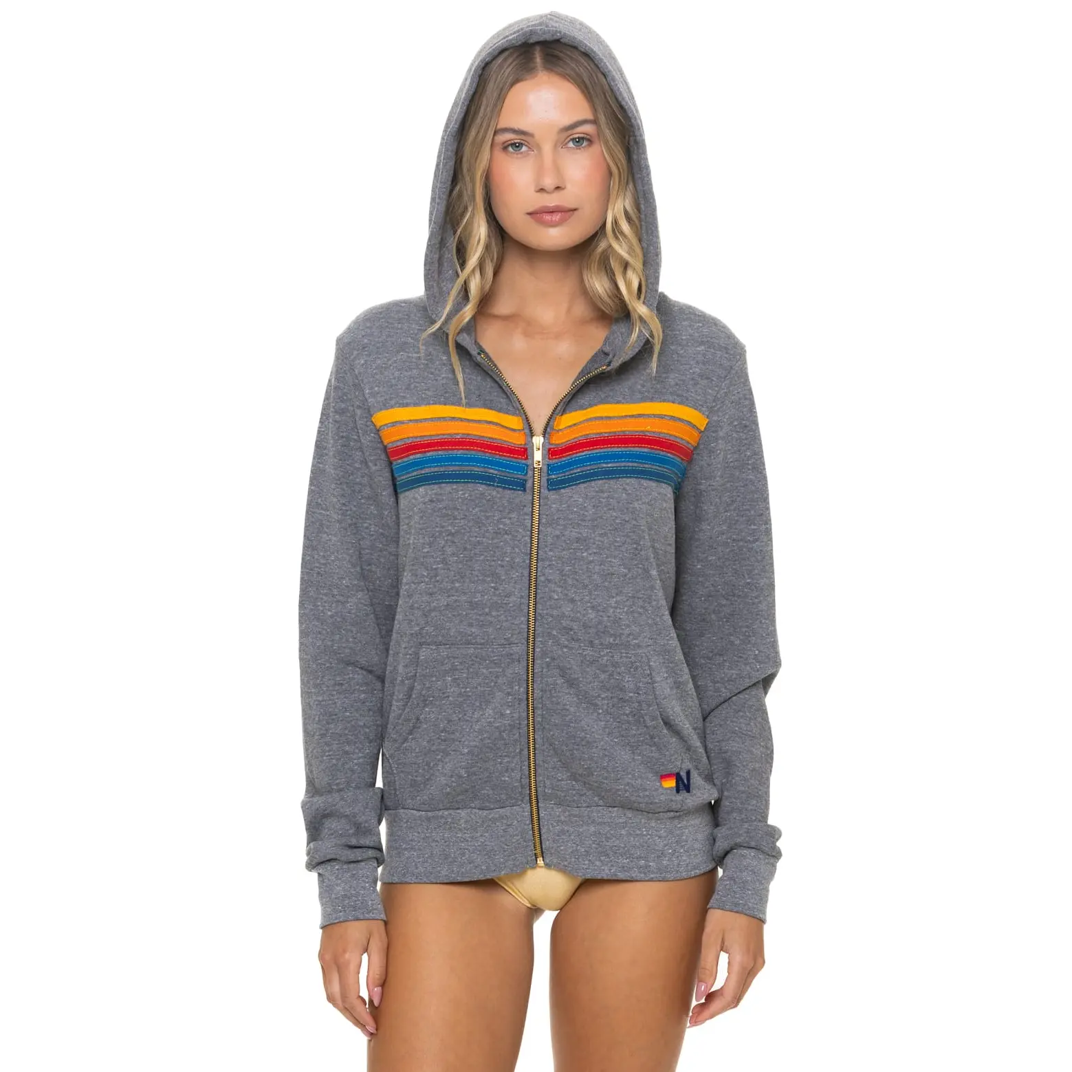 5 STRIPE HOODIE - HEATHER GREY 5 STRIPE HOODIE - HEATHER GREY
