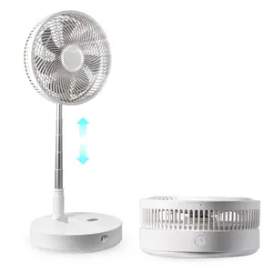VEVOR Foldable Oscillating Standing Fan with Remote Control, 4 Speed Adjustable Portable Desk Quiet Fan, 7200mah Rechargeable USB Small Fan, Folded Rotating Floor Fan for Bedroom Office Travel