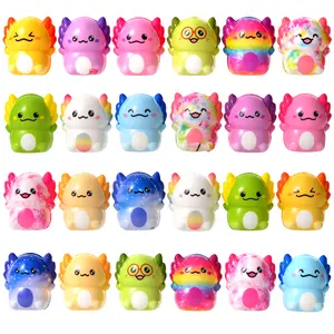 24pcs Axolotl Slow Squishy Toys Soft Stress Relief Fidgets Toys for Kids Boys Girls Party Favors Novelty Prizes
