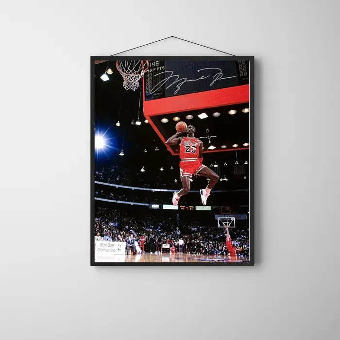Michael Jordan Poster, Slam Dunk Contest Wall Art, Air Legend Basketball Print #23 Sports Decor