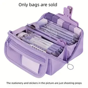 Large Capacity Learning Pencil Case, Multifunctional Desktop Organization Stationery Box, Portable Gift for Boys & Girls, Office Supplies