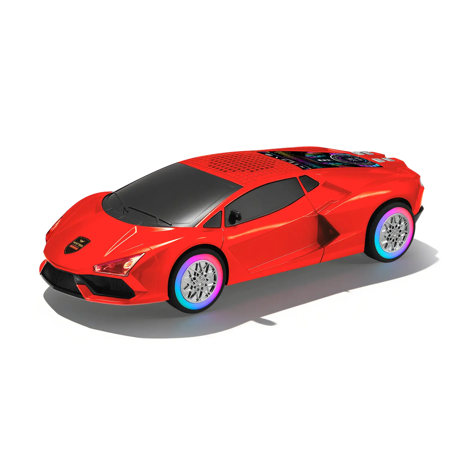 WSTER WS-690 Hypercar Bluetooth Speaker with LED Display Portable HD Audio LED Party Lights LED Wheel Light Control with 3 Modes TWS Pairing FM USB TF Playback Built-in Microphone Perfect Birthday Gift tiktokshopbacktoschool