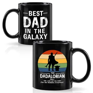 Dad Gifts, Best Dad In The Galaxy Coffee Mug, Father's Day Gifts from Daughter Son, Birthday Christmas Gifts for Dad, Dadalorian Mug, Best Dad Ever Gifts, Dad Mug, Fathers Day Ceramic Tea Cup 11oz 15oz Drinkware Reusable Washable