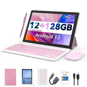10.1 Inch 4g Tablet Computer, Top Configured 4GB RAM + 8GB Expandable Storage + 128GB HDD, Includes Keyboard Mouse Touch Pen, Android Wifi Tablet