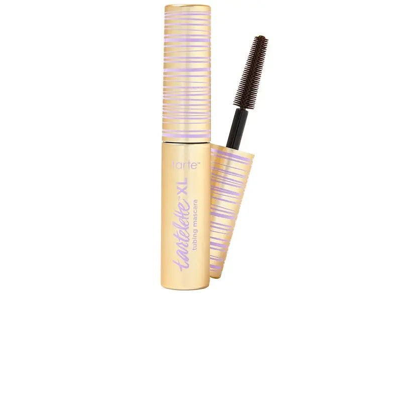 tarte Travel-Size Tartelette XL Tubing Eyelash Mascara - Brown Cosmetic Makeup Product, Vegan 24hr Smudge Proof Lash Enhancer, Biotin-Infused Conditioned Lashes, No Red 40 Formula