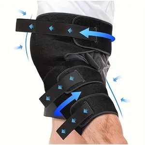 Adjustable Hip & Thigh Brace for Pain - Groin & Hamstring Medical Compression Sleeve Stabilizer for Men and Women, Buttock Support Wrap with Six Nylon Buckle Pressure Strips