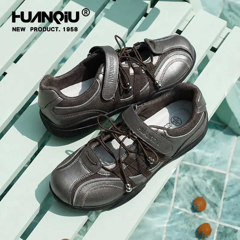HUANQIU Women's Ballet-Style Training Shoes (2026 Summer New Arrival) – Breathable, Non-Stuffy Casual Shoes with Velcro Closure