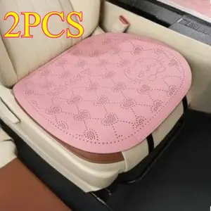 Cute Cartoon Cat Car Seat Cushions, Kitten Design, Comfortable & Stylish Auto Accessories for Front Seats, 2-Pack Interior Decorations