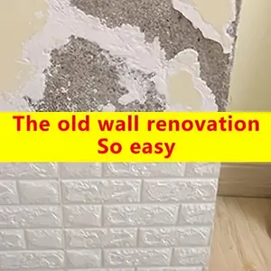 10pcs 3D Brick Pattern Wallpaper Stickers, Self-Adhesive Foam Wall Decals, Thick Design, Easy Peel & Stick, Cleanable, for Living Room Kitchen Bedroom Office Decor