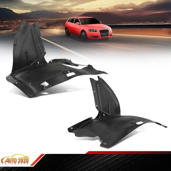 High Quality 1 Pair Fender Liner, Vehicle Specific Front Section Fender Liners for 2006-2011 Audi A3, Front Driver & Passenger Side, As The Picture