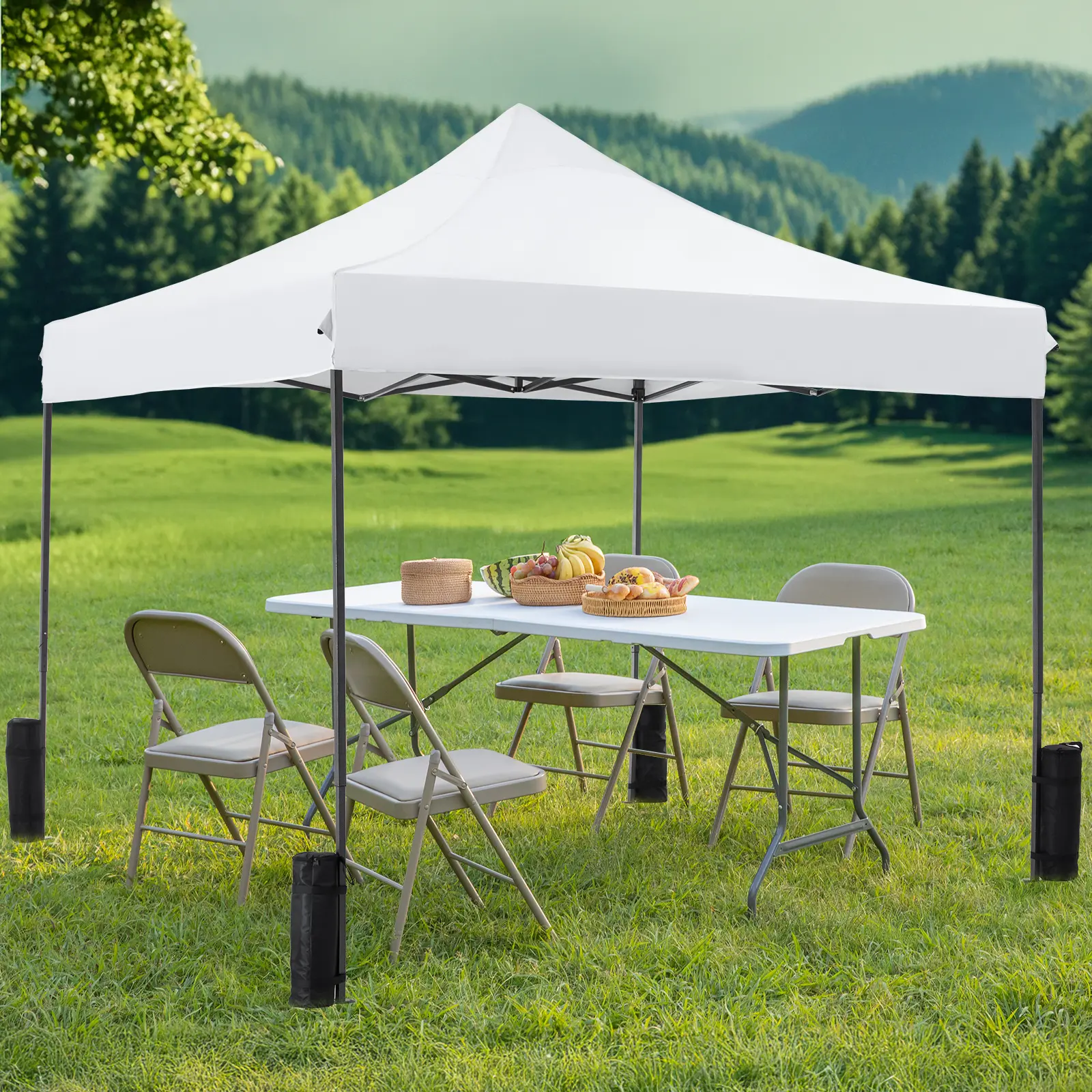 Canopy Tent 10x10 Pop Up Canopy Heavy Duty  Waterproof Portable Tent Pop Up Shade Canopy with Sand Bags