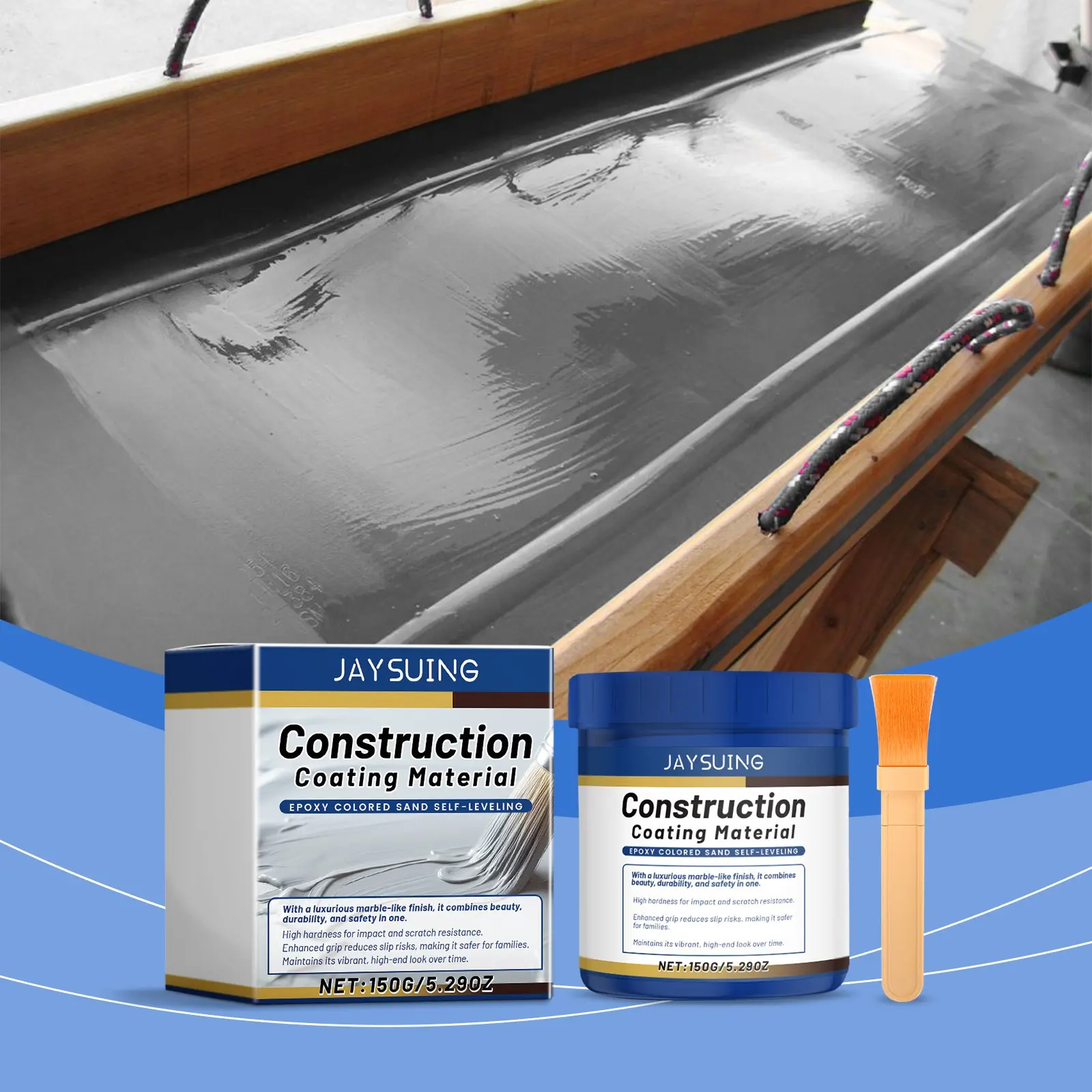 Water-Based Epoxy Floor Paint, Waterproof Coating, Waterproofing Coating, Waterproof Sealant, Crack-Resistant, Wear-Resistant, Durable, Quick-Drying, Long-Lasting Paint