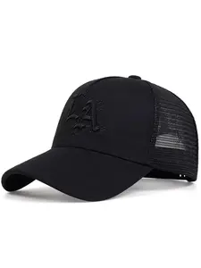 Unisex La Embroidered, Adjustable Sun Protection Hat, Casual Woven Fitted Cap, Baseball Cap Adjustable for Spring & Fall Travel Beach Vacation, Adjustable Snapback Cap