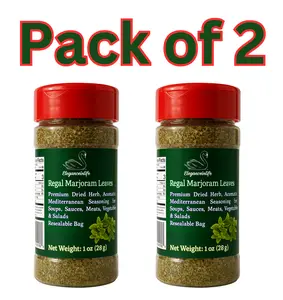 Eleganceinlife Regal Marjoram Leaves Premium Dried Herb Aromatic Mediterranean Seasoning 1 oz 28g Jar Pack of 2