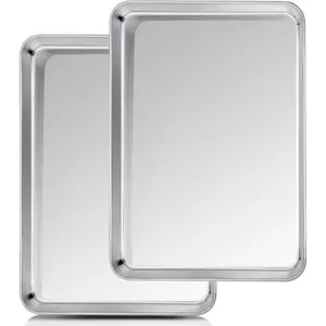 Baking Sheet, 20''x14''x1'', Cookie Sheet Half Sheet Baking Pans Stainless Steel, Non  & , Heavy Duty & Thick Gauge, Mirror Finish & Dishwasher Safe - 2 count