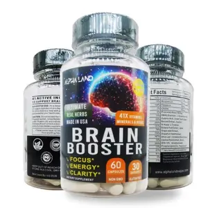 Alpha Land  Nootropic Brain Booster for Men & Women | Memory, Mental Clarity & Cognitive Improvement | Focus Capsules with 41 vitamins in 1 (60 Count) Healthcare Supplement