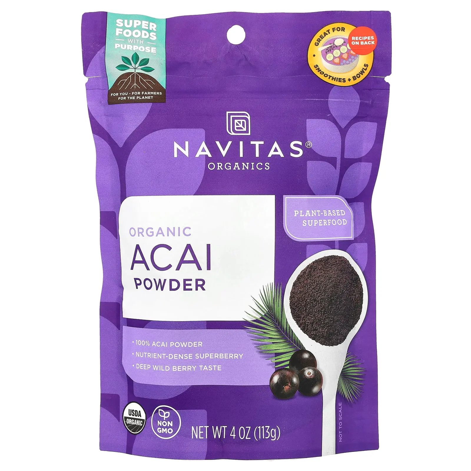 Navitas Organics Organic Acai Powder, 4 oz (113 g)