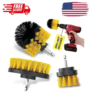 Drill Brush Car Detailing Attachment Set - 3 Piece Power Scrubber Brush Kit