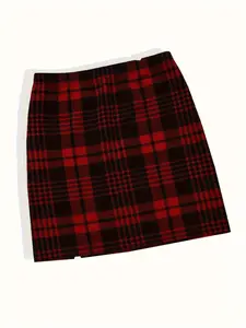 Women's Plaid Print Skirt, Casual Fashion Short Skirt for Daily Wear, Ladies Bottoms for Summer, Casual Skirts, Casual Comfy Skirt