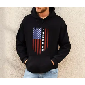 American Freedom Flag Hoodie: Patriotic USA Veteran Gift