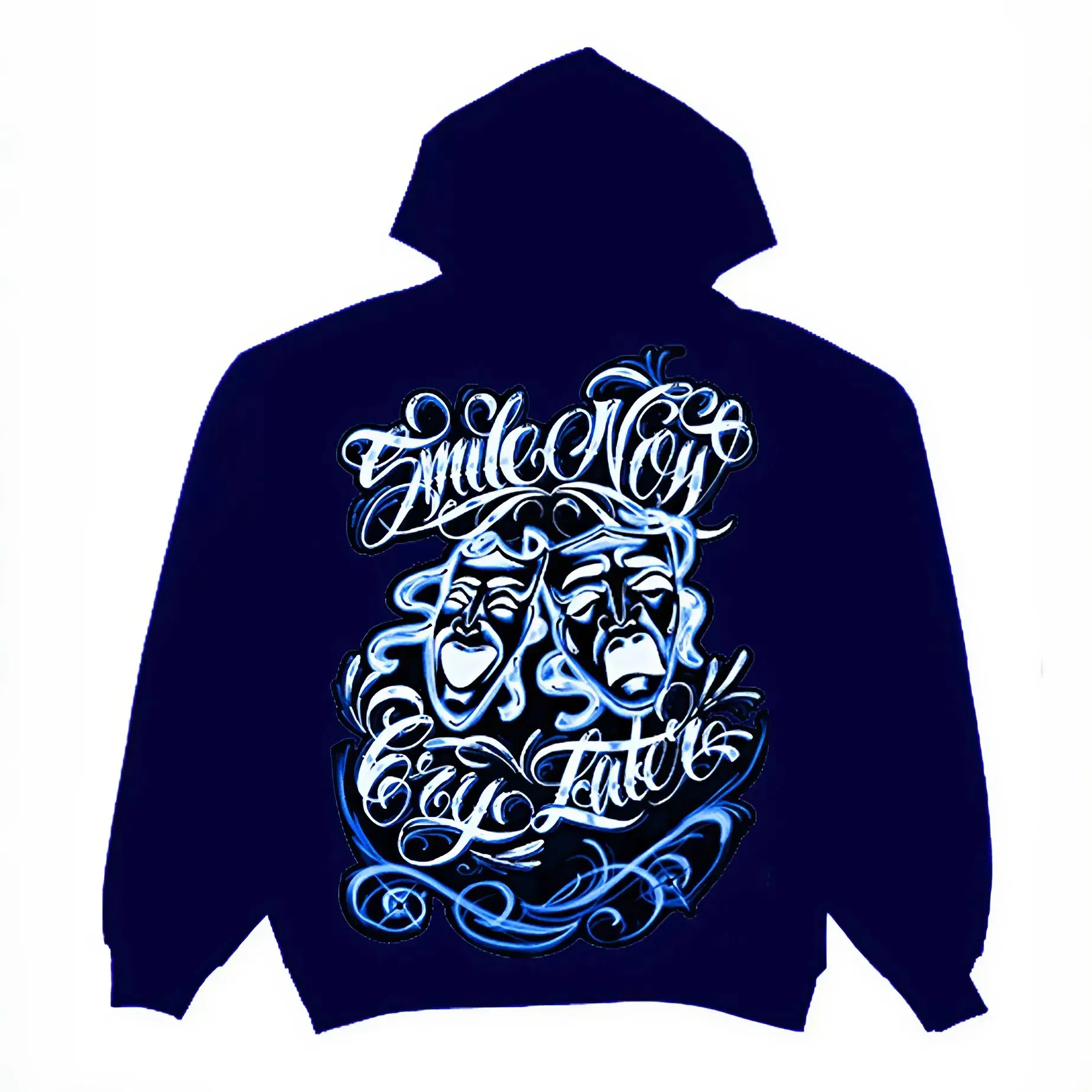 Smile Now Cry Late Airbrushed Hoodie, graphic tees chicanos clothing, gangsster Tattoo Sweatshirt, Hoodie, Shirt, Tops Cotton Fabric, women men gift, men shirt, women clothing, graphic tee, summer outfit