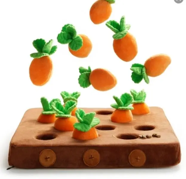 Nocciola 12 pcs Carrot Field Dog Squeaky Toys with Food Dispensing Carrot Farm, Dog Enrichment Toys for Hide and Seek, Puzzle Toys for Small and Medium Dogs, Play and Treat Set #backtoschool #sohochic