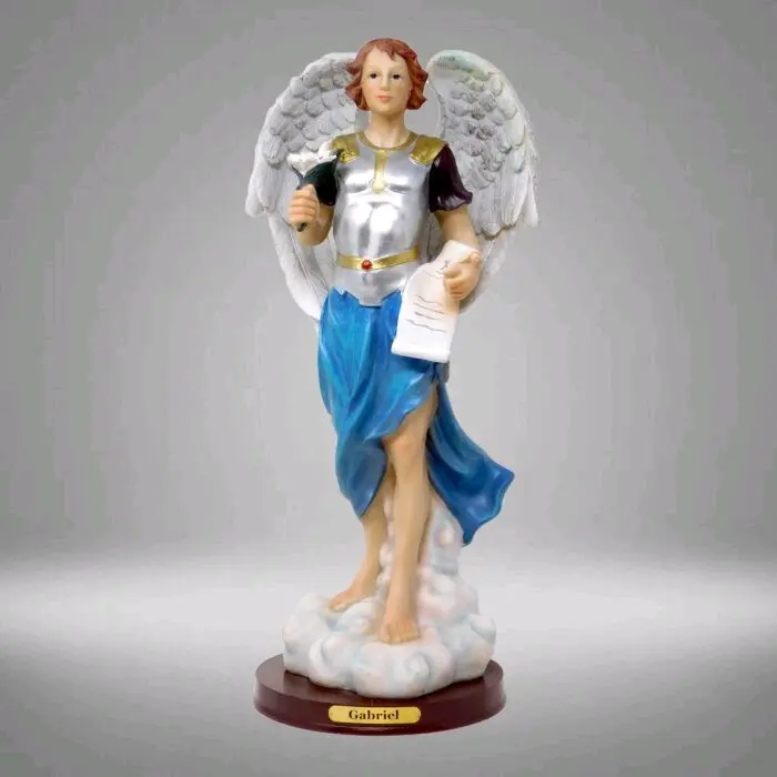 San Gabriel Arcangel 18" Inches Tall Alas Blancas St Gabriel Archangel Estatua Brand New