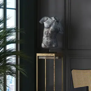 Sagebrook Home Modern Neutral Unique Cracked Man Torso Decorative Sculpture Artistic Room