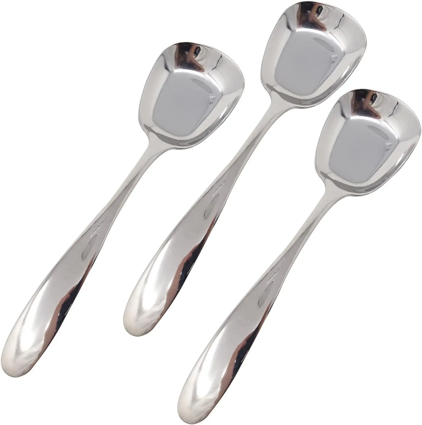 3PCS Korean Style Thick Heavy Weight Stainless Steel Soup Spoons