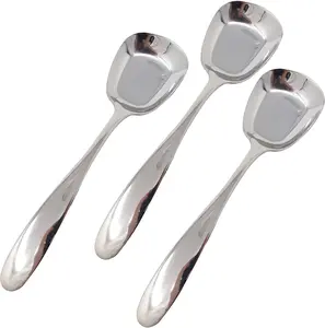 3PCS Korean Style Thick Heavy Weight Stainless Steel Soup Spoons
