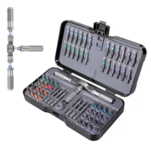 Fathersdaygift Screwdriver Set 66 in 1 Magnetic Ratchet with Precision Bits–Ideal for Home Repairs, DIY Projects,and Electronics–Ergonomic Rotatable Ratchet Handle and Storage Case–Holiday Gift Fathers Day Gifts