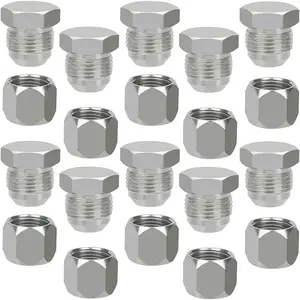37-Degree JIC 04 Hydraulic Caps & Plugs Kit, DAISY DOSE Leak-Free Multi-Sizes Precision Pipe Threads Hose Tube Fitting JIC-04 Set (10 Sets)