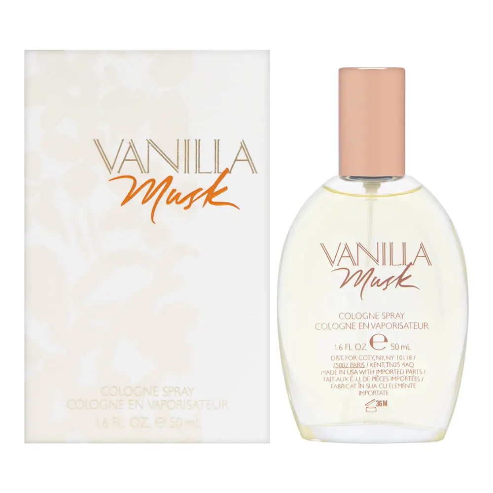 Women's Vanilla Musk Sweet Vanilla Perfume by Coty - 1.6 fl oz (1 to 1.9 fl oz) Cologne Spray, Creamy Aroma Body Scent