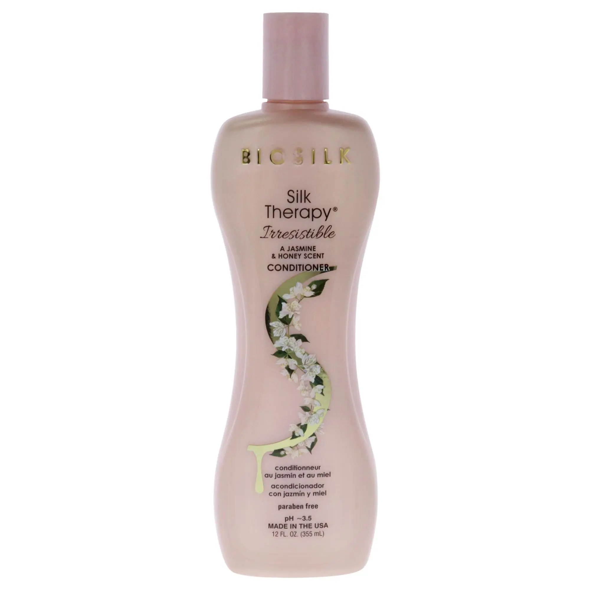 biosilk Silk Therapy Irresistible Women's Conditioner - Gentle Daily Haircare with Jasmine & Honey Fragrance, Paraben-Free, 12oz
