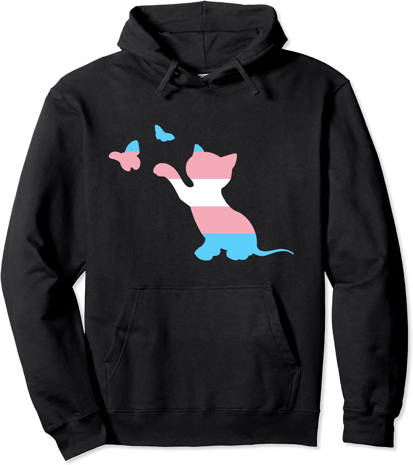 Cat Trans Pride Flag Gift for Transgender FTM MTF Cat Lovers Pullover Hoodie - Nafeesaami Shop 95B07WFFRKVG